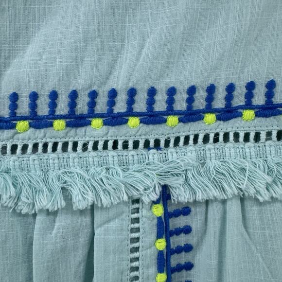 Vineyard Vines Dress Women 0 Crystal Blue Embroidered Shift Boat Neck Short New - Picture 6 of 13